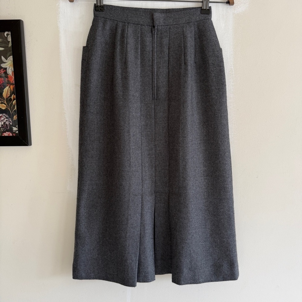 Classic Women's Grey A-Line Wool Blend Skirt Size XS - Picture 6 of 12